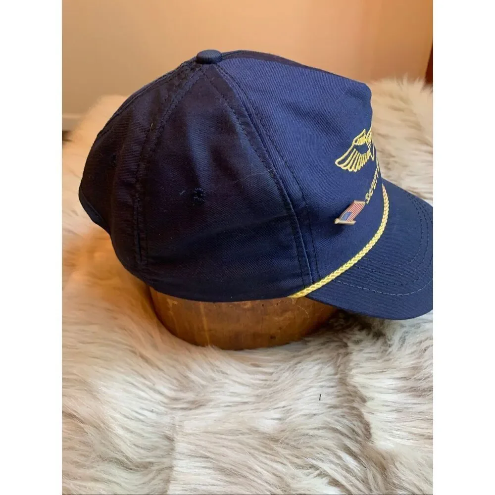Vintage 1989 Safety Excellence Navy Blue Hat Cap